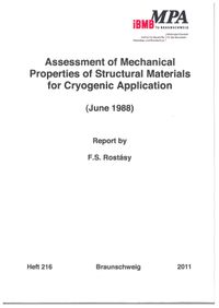 Buch Cover Assessment of Mechanical Properties of Structural Materials for Cryogenic Application (June 1988)