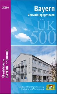 Buch Cover ÜK500 Amtliche Übersichtskarte von Bayern 1:500000 / ÜK500 Übersichtskarte von Bayern 1:500000