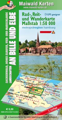 Buch Cover Sachsenwald = Rad-, Reit- u. Wanderkarte - Sachsenwald, Hohes Elbufer, Vier- und Marschlande Landschaften an Bille und Elbe