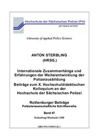 Buch Cover Internationale Zusammenhänge und Erfahrungen der Weiterentwicklung der Polizeiausbildung