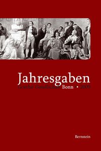 Buch Cover Jahresgaben der Goethe-Gesellschaft Bonn / Jahresgaben 2009