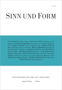 Buch Cover Sinn und Form 1/2017