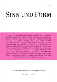 Buch Cover Sinn und Form 2/2019