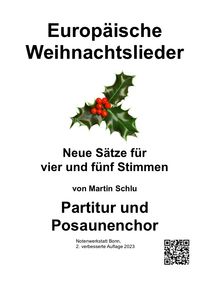 Buch Cover Europäische Weihnachtslieder, Partitur / Posaunenchor