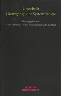 Buch Cover Umschrift. Grenzgänge der Systemtheorie