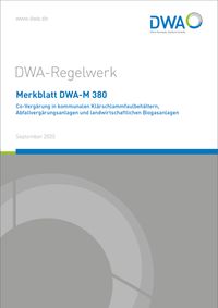 Buch Cover Merkblatt DWA-M 380 Co-Vergärung in kommunalen Klärschlammfaulbehältern, Abfallvergärungsanlagen und landwirtschaftlichen Biogasanlagen