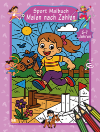 Buch Cover Malen nach Zahlen Sport Malbuch für Mädchen ab 5–7 Jahren mit 50 Ausmalbildern