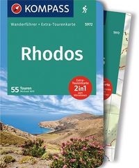 Buch Cover KOMPASS Wanderführer Rhodos, 55 Touren mit Extra-Tourenkarte