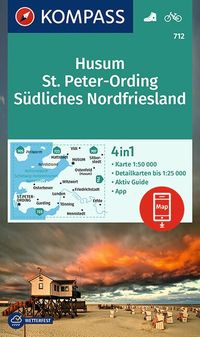 Buch Cover KOMPASS Wanderkarte 712 Husum, St. Peter-Ording, Südliches Nordfriesland 1:50.000