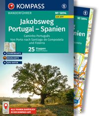 Buch Cover KOMPASS Wanderführer Jakobsweg Portugal – Spanien, 25 Etappen mit Extra-Tourenkarte