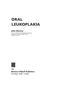 Buch Cover Oral Leukoplakia